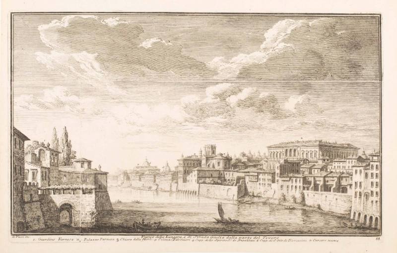 Fianco della Lungara, e di Strada Giulia dalla parte del Tevere