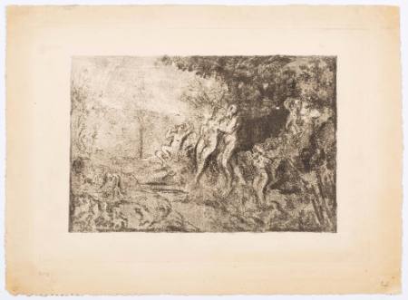 Faunes et nymphes dans un chemin forestier [Fauns and Nymphs on a Forest Path]