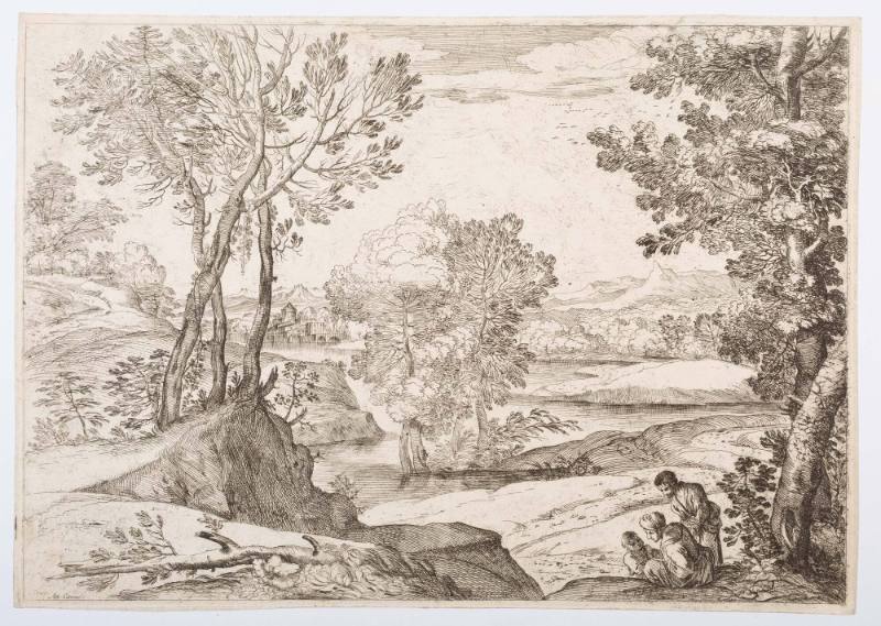 Landscape with a Standing Man, Seated Woman and Child