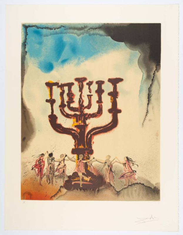 Orah, Horah-Light, Joy (The menorah, the seven-branched candelabrum, is part of the official symbol of the State of Israel. The horah is the traditional Israeli folk dance,) from the portfolio Aliyah