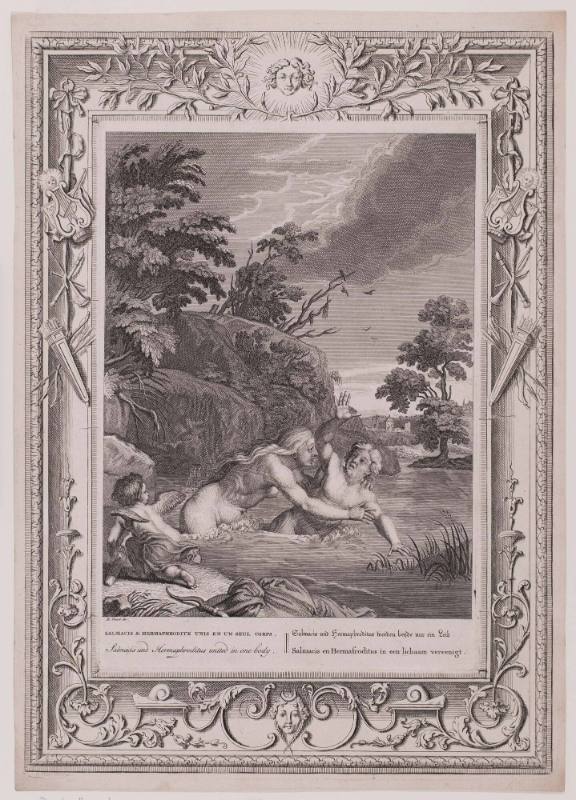 Salmacis and Hermaphroditus united in one body