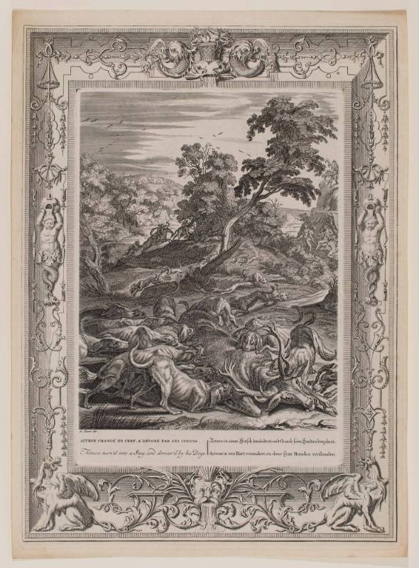Actoeon turned into a Stag, and devour'd by his Dogs