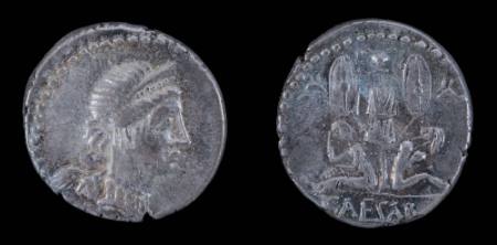 Caius Julius Caesar denarius coin