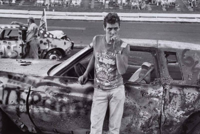 Demo driver, Wall Stadium, New Jersey, from the series The Pits