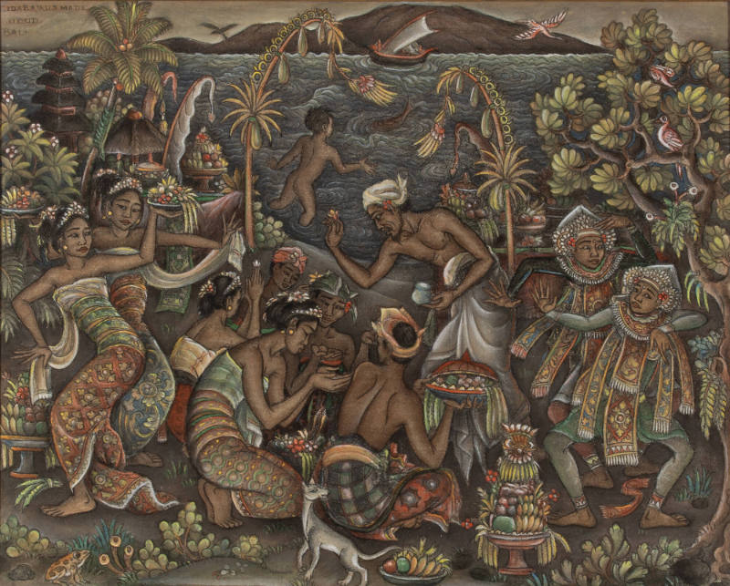 Ceremonial offerings by the sea