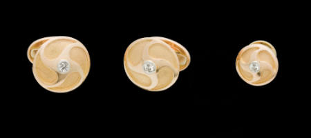 Diamond Cufflinks and Tie Tack