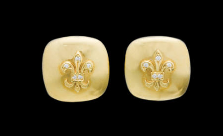 Diamond Fleur-de-Lis Cufflinks