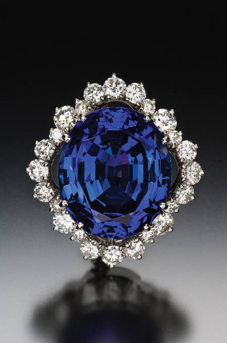 Tanzanite and Diamond Brooch