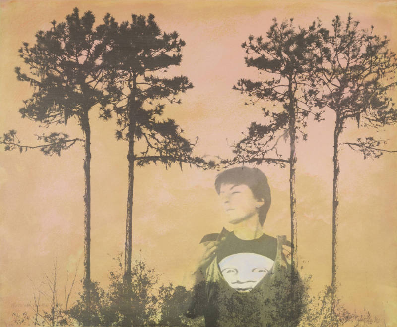 Moonrise and pines, from the series Flamingo in the Dark