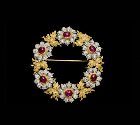 Ruby and Diamond Brooch