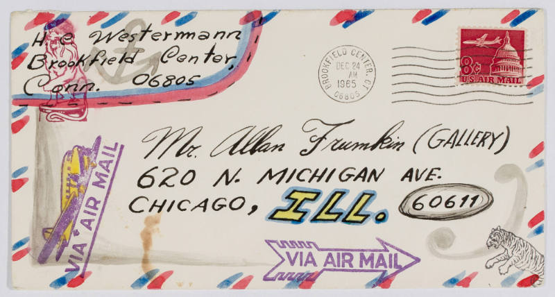 Letter from H. C. Westermann to Allan Frumkin [sunset on the water], with envelope