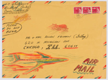 Envelope from H. C. Westermann to Allan Frumkin Gallery [jetliner on fire]