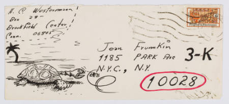 Envelope from H. C. Westermann to Jean Frumkin [turtle on the beach]