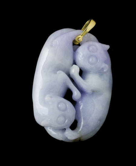 Carved Lavender Jade Pendant