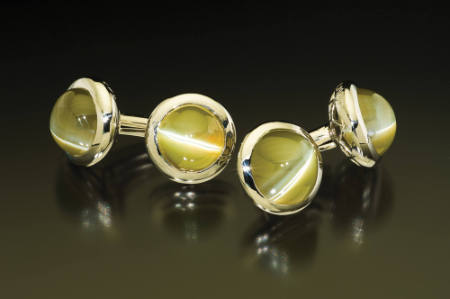 Edward's Cat's Eye Chrysoberyl Cufflinks