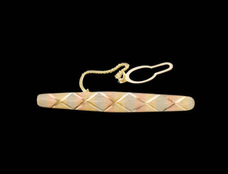 Tricolor 18kt Gold Cufflinks and Tie Bar