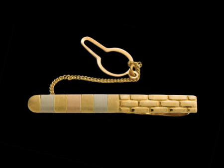 Tricolor 18kt Gold Tie Bar