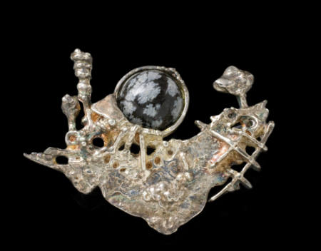 Snowflake Obsidian Brooch