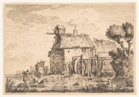 Mill with Three Figures in Foreground
