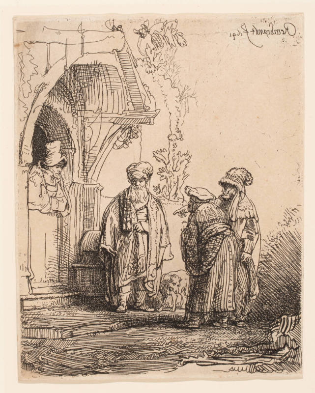 Three Oriental Figures (Jacob and Laban?)