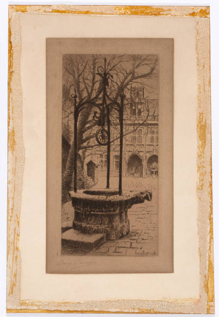 [Town square with old well]
