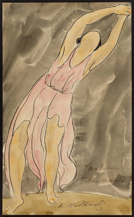 Isadora Duncan in Pink Drapery, with Arms Raised