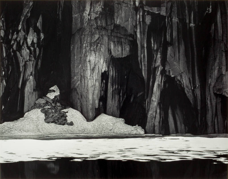 Frozen lake and cliff, Kaweah Gap, Sequoia National Park