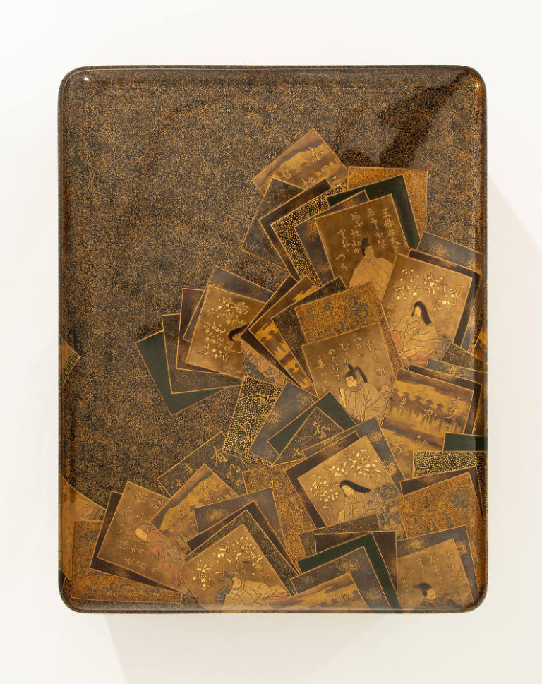 Ryoshibako (document box) with a design of poetry and card game