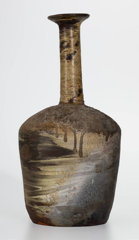 Tall, long-necked bottle