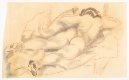 Reclining Nude Woman with Shoes