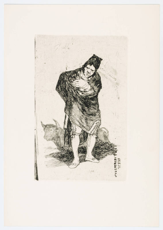 Andalusian Smuggler, with Bull, after Goya (?)