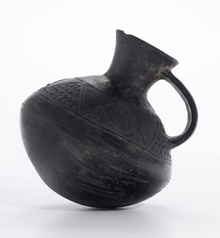 Strap-handled Blackware Vessel
