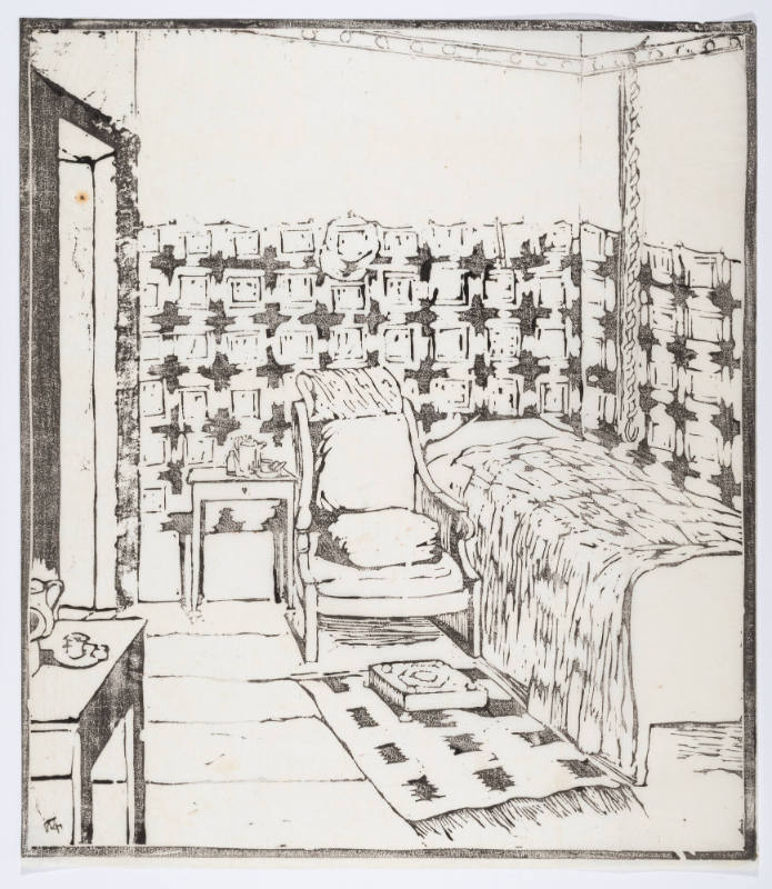 Proof of key block for Sterbezimmer I. (Schlafzimmer Goethes) ((Death room I. (Goethe's bedroom)), plate 5 from the Goethe House Series