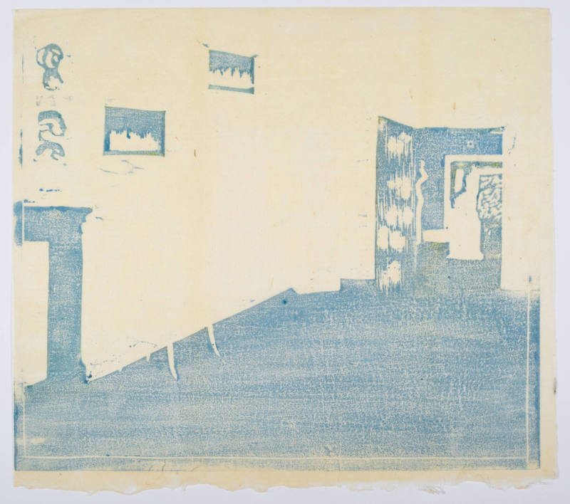 Proof of blue block for Gelber Saal (Yellow room), plate 9 from the Goethe House Series