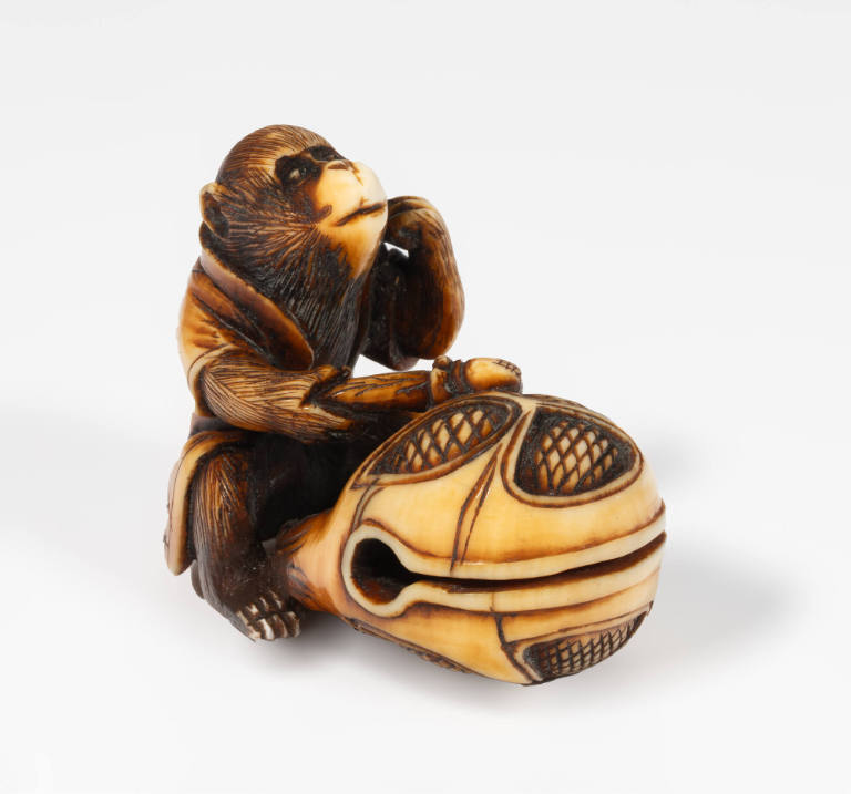 Netsuke of Monkey and Makkugyo
