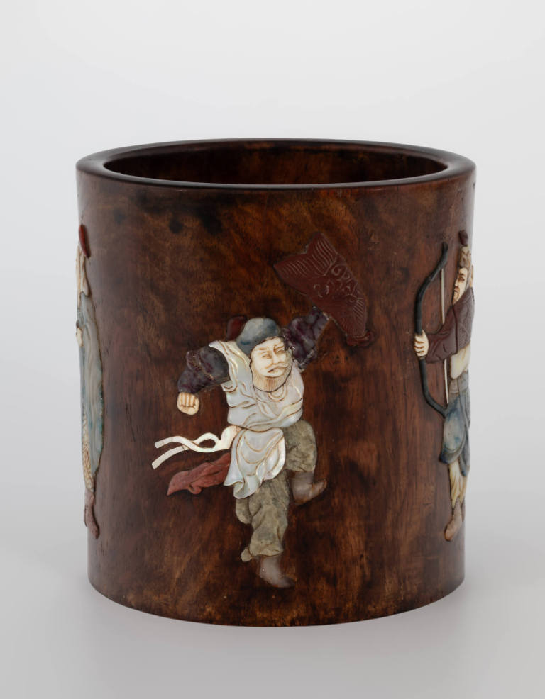 Scholar's brush pot decorated with figures of Five Immortals