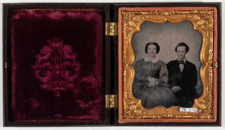 Untitled [Young couple, cheeks enhanced in red]