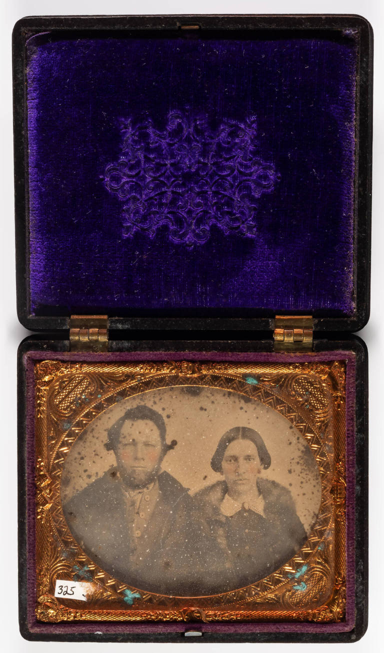 Untitled [Couple, cheeks enhanced in red]