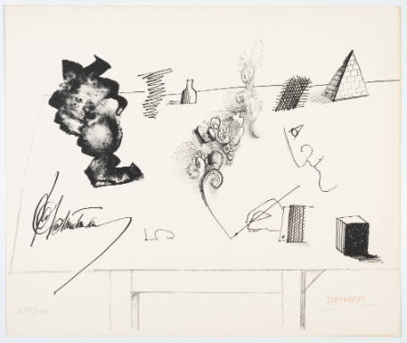 Print accompanying the artist's book, Le Masque