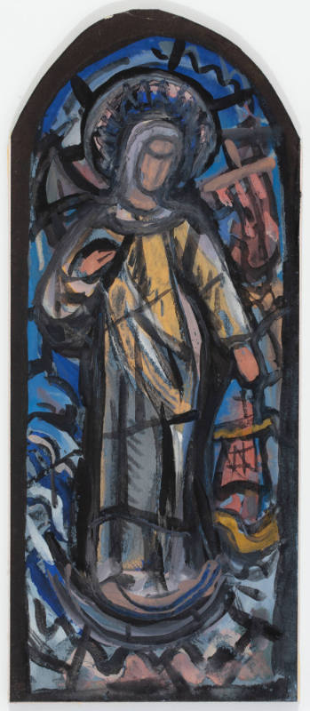 The Virgin Mary, design for stained glass window, Greystones, Ireland