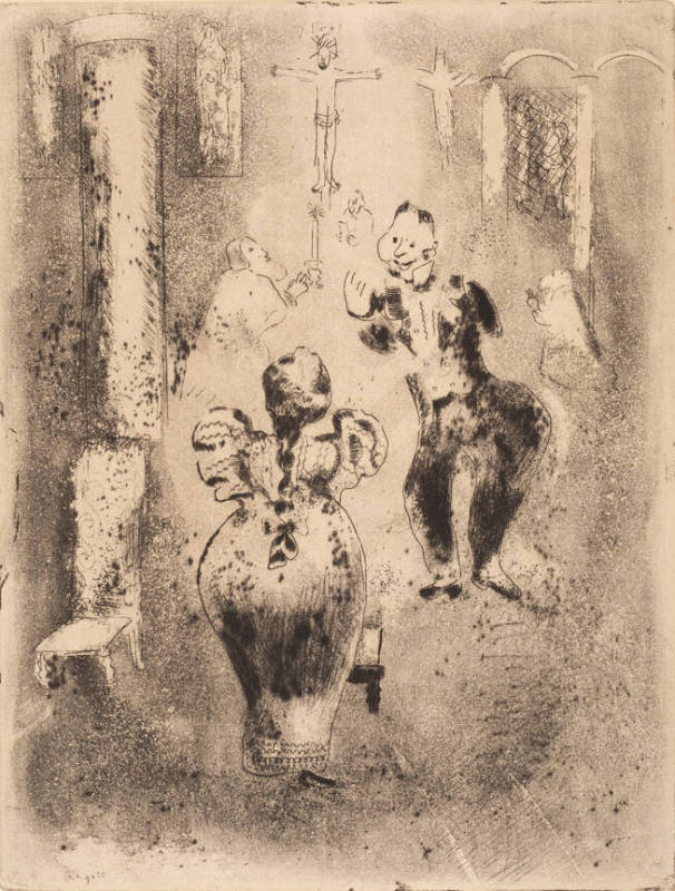 À L'Eglise (At Church), plate LXXXII from Les Âmes mortes (Dead Souls)