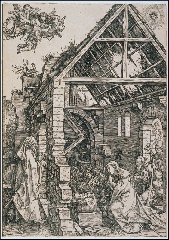 The Nativity (Adoration of the Shepherds), from The Life of the Virgin, published 1511.