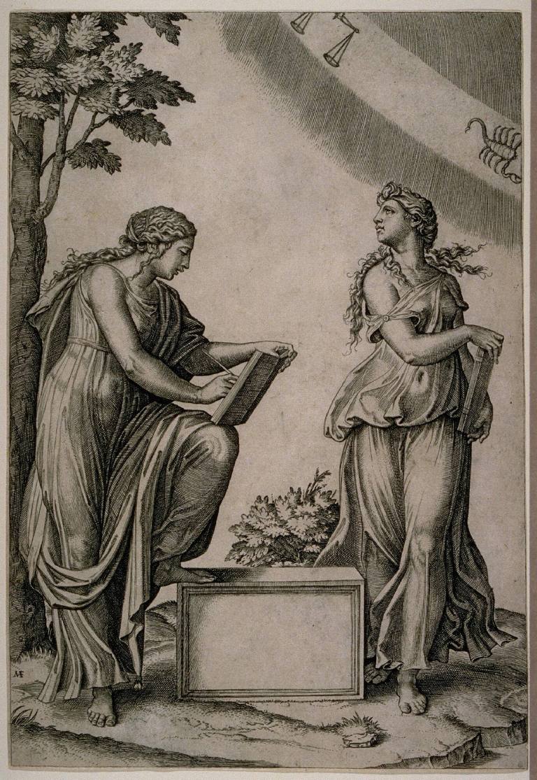 Two Women with the Signs of Libra and Scorpio (The Tiburtine and Cumaean Sibyls)