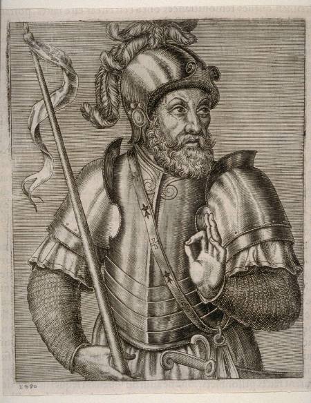 Fergus, King of Scotland, from "Les Vrais Pourtraits et Vies des Hommes Illustrés" [True Portraits and Lives of Famous Men]