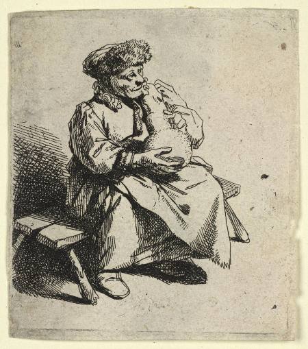 A Woman Seated, Holding a Large Jug