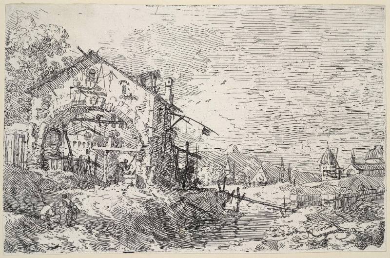 Paysage avec una femme puisante (Landscape with a Woman Drawing Water)