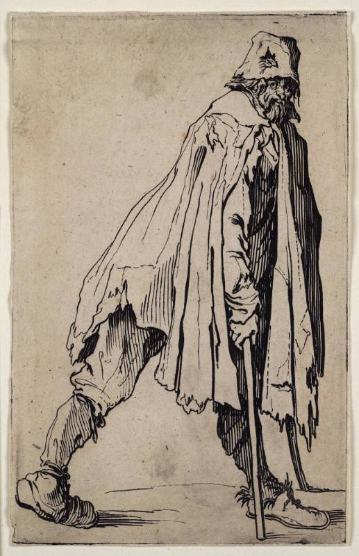 Le Mendiant aux Béguilles coiffé d'un Bonnet (Beggar, crutch and bonnet)