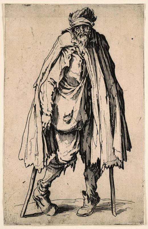 Le mendiant aux béquilles et á la besace (Beggar on crutches with pouch)