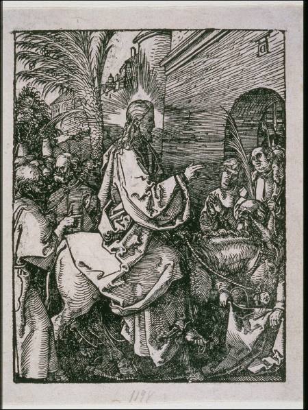 The Entry into Jerusalem, from the Small Passion (later printing, c. 1540-50)