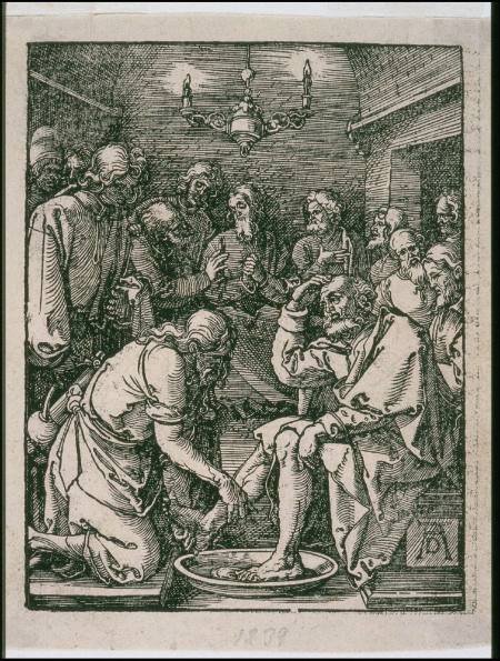 Christ Washing Peter's Feet, from the Small Passion (later printing, c. 1540-50)